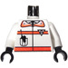 LEGO White Torso with Orange Stripes and Res-Q Logo on Back (973)