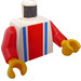 LEGO White Torso with Vertical Red and Blue Stripes and Red Arms (973)