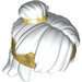 LEGO White Tousled Mid-Length Hair with Top Knot Bun with Pearl Gold Headband (25750)