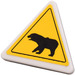 LEGO White Triangular Sign with Bear Warning Sticker with Split Clip (30259)