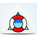 LEGO Weiß Dreieckig Sign mit Life Buoy mit geteiltem Clip (30259)
