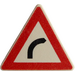 LEGO Weiß Dreieckig Sign mit Recht Turn Sign mit geteiltem Clip (30259)