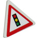 LEGO Wit Driehoekig Sign met Traffic Light Sticker met splitclip (30259)