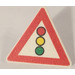 LEGO blanc Triangulaire Sign avec Traffic Lights avec clip fendu (30259)