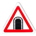 LEGO blanc Triangulaire Sign avec Tunnel Sign Autocollant avec Clip ouvert en &#039;o&#039; (65676)
