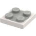 LEGO Valkoinen Turntable 2 x 2 Plate with Light Gray Top