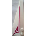LEGO White Wedge 10 x 3 x 1 Double Rounded Left with Magenta Stripe and Triangle Sticker (50955)