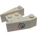 LEGO White Wedge 3 x 4 with Spaceship in Blue and Red Circle (Both Sides) Sticker without Stud Notches (2399)