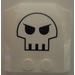 LEGO White Wedge 4 x 4 Curved with Large Space Skull Logo Sticker (45677)
