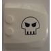 LEGO White Wedge 4 x 4 Curved with Medium Space Skull Logo right Sticker (45677)