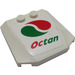 LEGO White Wedge 4 x 4 Curved with &#039;Octan&#039; logo Sticker (45677)