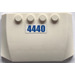 LEGO White Wedge 4 x 6 Curved with &quot;4440&quot; Sticker (52031)