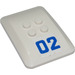 LEGO blanc Coin 4 x 6 Roof Incurvé avec Bleu &#039;02&#039; sur blanc Background Autocollant (98281)