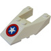 LEGO Bianco Cuneo 6 x 4 Ritaglio con Capitano America logo Adesivo con intagli per bottoncini (6153)