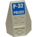 LEGO White Wedge 6 x 4 Triple Curved Inverted with P-32 and Polizei Sticker (43713)