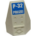 LEGO Wit Wig 6 x 4 Drievoudig Gebogen Omgekeerd met P-32 en Polizei Sticker (43713)