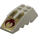 LEGO White Wedge 6 x 4 Triple Curved with Red Crescent and Black Dots Sticker (43712)