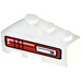 LEGO Wit Wig Steen 3 x 2 Rechts met Zwart en Rood Backlight Sticker (6564)