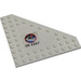 LEGO White Wedge Plate 10 x 10 without Corner without Studs in Center with &#039;JM3367&#039;, Space Center Logo (Right) Sticker (92584)