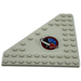 LEGO White Wedge Plate 10 x 10 without Corner without Studs in Center with Space Logo (right) Sticker (92584)