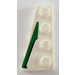 LEGO White Wedge Plate 2 x 4 Wing Left with Black and Green Pattern Sticker (41770)