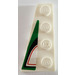 LEGO White Wedge Plate 2 x 4 Wing Left with Red, Black and Green Pattern Sticker (41770)