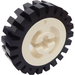 LEGO White Wheel Hub 8 x 17.5 with Axlehole with Narrow Tire 24 x 7 with Ridges Inside