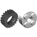 LEGO Vit Wheel Rim 10 x 17.4 with 4 Studs and Technic Peghole with Tire 30 x 10.5 with Ridges Inside