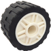 LEGO Bianco Wheel Rim Ø18 x 14 with Pin Hole with Tire 24 x 14 Shallow Tread (Tread Small Hub) without Band around Center of Tread