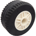 LEGO White Wheel Rim Ø18 x 14 with Pin Hole with Tire Ø30.4 x 14 (Thick Rubber)