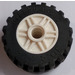 LEGO Valkoinen Wheel Rim Ø18 x 14 with Pin Hole with Tire Ø 30.4 x 14 with Offset Tread Pattern and Band around Center