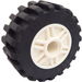 LEGO Weiß Rad Felge Ø18 x 14 mit Stift Loch mit Reifen 30.4 x 14 mit Offset Treten Muster und No band