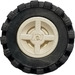 레고 하얀색 Wheel Rim Ø8 x 6.4 without Side Notch with Small Tire with Offset Tread (without Band Around Center of Tread) (73420)