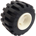 LEGO Bílá Wheel Rim Wide Ø11 x 12 with Notched Hole with Tire 21mm D. x 12mm - Offset Tread Small Wide with Band Around Center of Tread