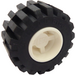 LEGO Бяло Wheel Rim Wide Ø11 x 12 with Notched Hole with Tire 21mm D. x 12mm - Offset Tread Small Wide with Bevelled Tread Edge