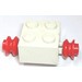 LEGO Weiß Räder auf metal Achse For Dually Reifen mit Backstein 2 x 2 mit Räder Halter (Open Loops)