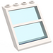 LEGO Weiß Fenster 4 x 4 x 3 Roof mit Centre Bar und Transparent Light Blau Glas (6159)