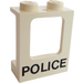LEGO Wit Venster Kader 1 x 2 x 2 met &#039;Politie&#039; met 2 gaten in Onderzijde (2377)