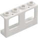 LEGO White Window Frame 1 x 4 x 2 (Plane) with Hollow Studs (61345)