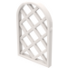 LEGO White Window Pane 1 x 2 x 2.7 Rounded Top with Diamond Lattic (29170 / 30046)