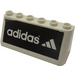 LEGO White Windscreen 2 x 6 x 2 with Adidas Logo Sticker (4176)