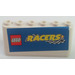 LEGO hvid Forrude 2 x 6 x 2 med LEGO Racers logo Klistermærke (4176)