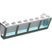 LEGO White Windscreen 2 x 8 x 2 Inverted with Transparent Light Blue Glass