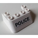 LEGO White Windscreen 3 x 4 x 1 &amp; 1/3 with 6 Studs on Top with &quot;POLICE&quot; Sticker