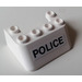 LEGO Blanc Pare-brise 3 x 4 x 1 &amp; 1/3 avec 6 Tenons sur Haut avec &quot;Police&quot; Autocollant