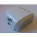 LEGO White Windscreen 5 x 6 x 2 Curved with Palm Tree in Center and Lime Stripes on Sides Sticker (61484)