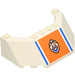 LEGO White Windscreen 5 x 8 x 2 with Blue Lines and Coast Guard Logo on Orange Background Sticker (30741)
