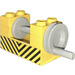 LEGO Winch 2 x 4 x 2 with Light Grey Drum with Yellow and Black Danger Stripes Sticker (73037)