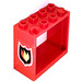 LEGO Venster 2 x 4 x 3 met Brand logo Sticker met vierkante gaten (60598)
