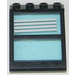 LEGO Window 4 x 4 x 3 Roof with Centre Bar and Transparent Light Blue Glass with 4 White Stripes Sticker (6159)